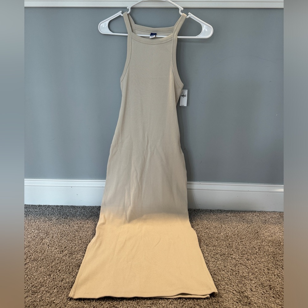 Old Navy Ribbed Bodycon Dress, Cream, Size XS